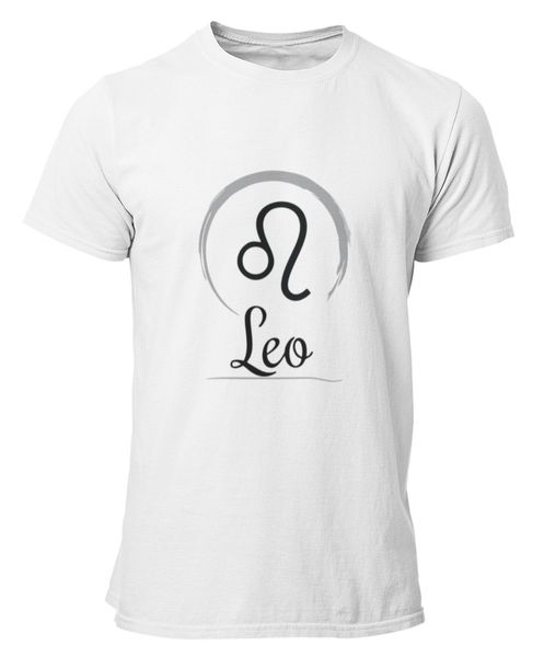 PepperSt Mens White T-Shirt - Leo Symbol