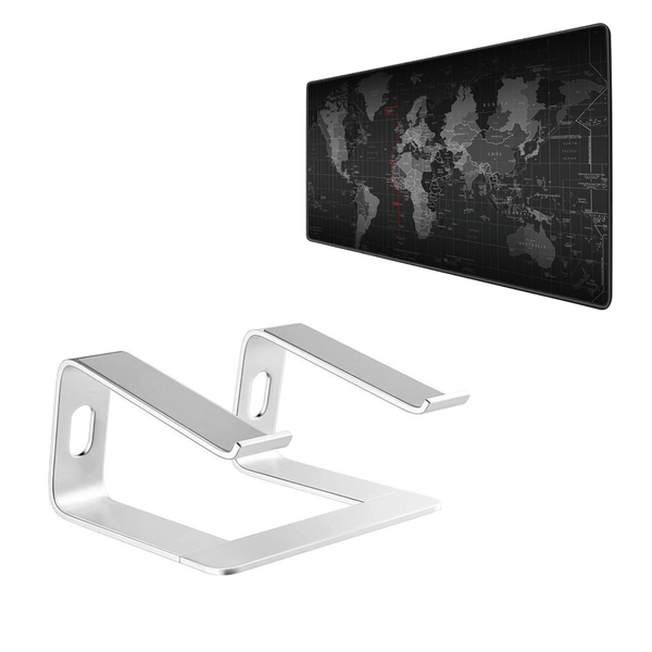 Ergonomic Laptop Stand &amp; World Map Mouse Pad Set