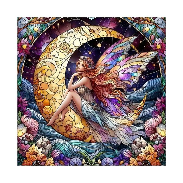 LJCZKA 5D Colorful Angel Diamond Art Painting Kits for Adults (12X12 in)