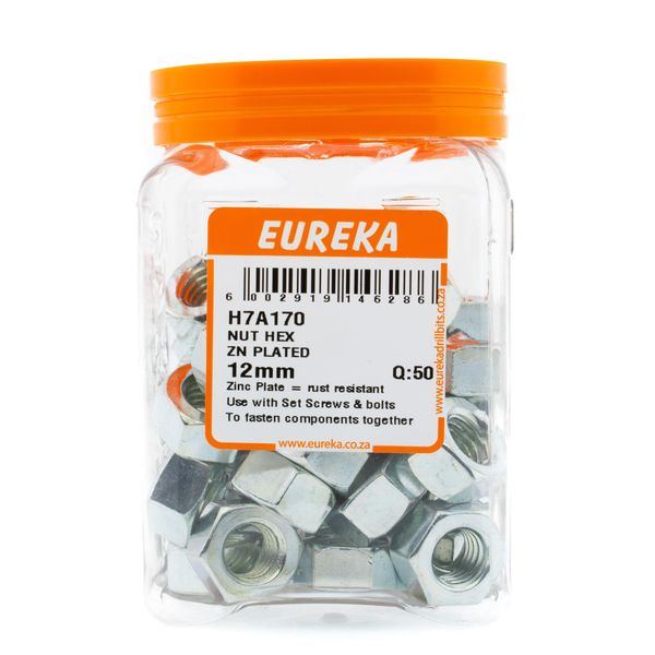 EUREKA Hex Nuts Zinc Plated 12mm Q:50 H7A170