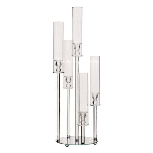5 Arms Acrylic Clear Candle Holder Centerpieces for Wedding