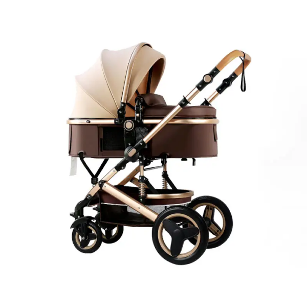 Sleeping Brown Baby stroller Pram