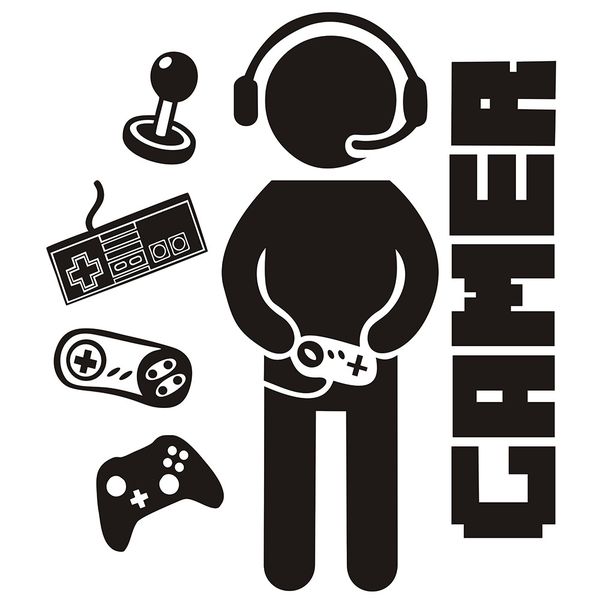Gamer Decals for Boys Room Creative Game Wall Sticker Wall Decor