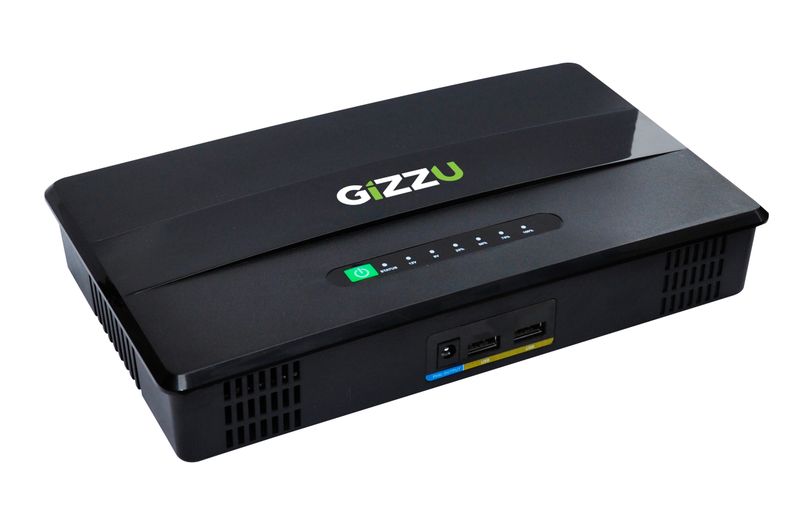 Gizzu 36W 32Wh 8800mAh Mini Dual DC UPS - Black