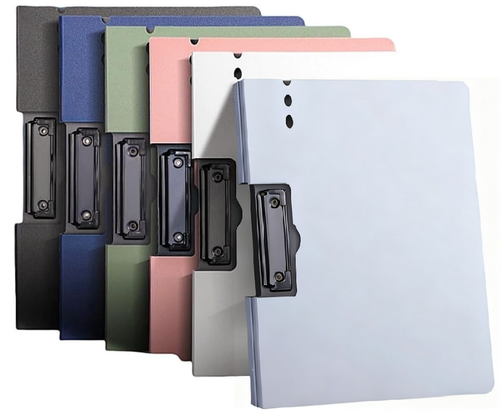 6PCS Horizontal Clipboard Folders: A4 Size with Rust Resistant Metal Clips