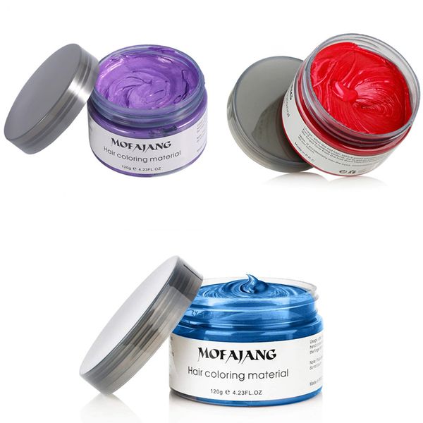 Hair Colour Wax - Granny Grey Temporary Hair Coloring Clay Pomade - 3 Tubs