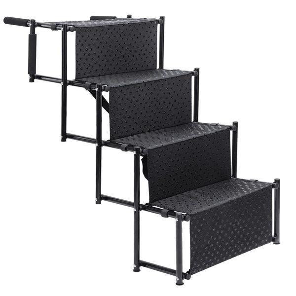 Portable Folding Pet Steps 101cm (L) X 76cm (H) X 47cm (W) - Black