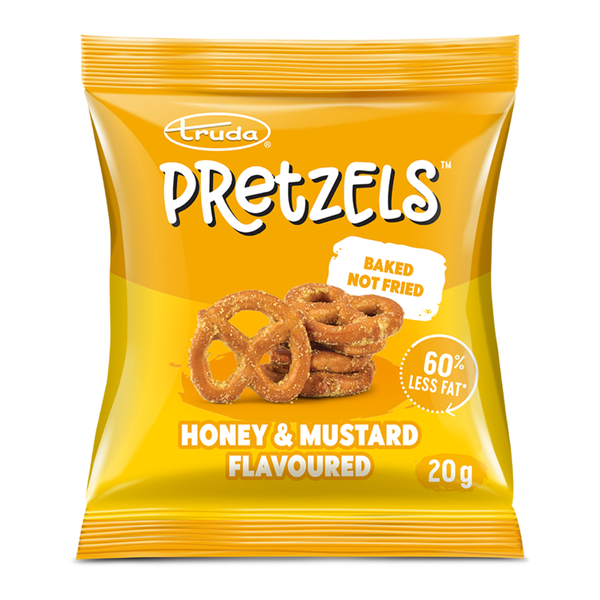 Truda Pretzels Honey Mustard Bulk Pack - Baked Savoury Snack (50 x 20g)