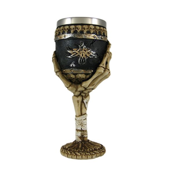 ALANES Stainless Steel Resin Halloween Skull Goblet Chalice Drinking Cup
