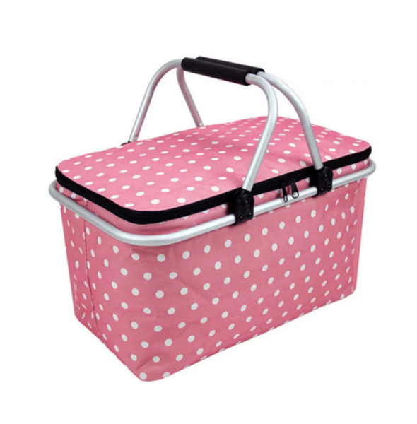 Large Bag Collapsible Picnic Basket Pink