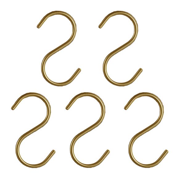 Home Storage S-Shaped Aluminum Heavy Duty Hanger Hooks Set Of 5 (11cm)