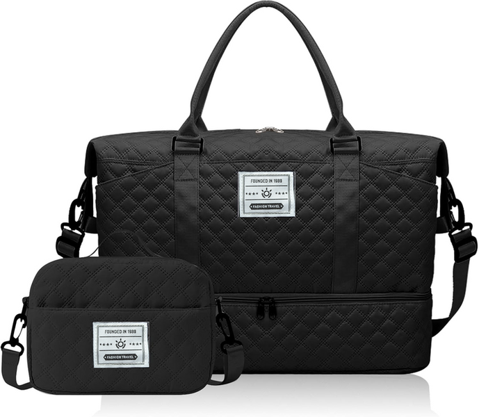 VoyageLuxe Waterproof Duffel Bag with Shoe Compartment and Toiletry Pouch