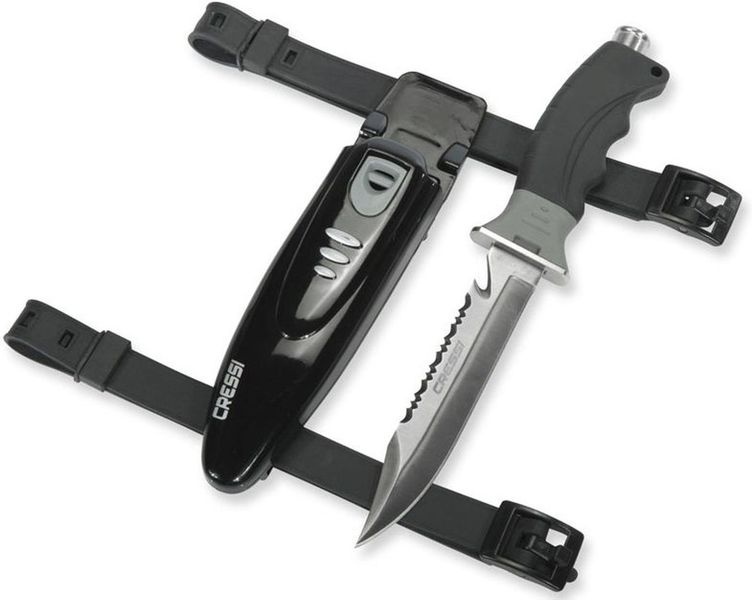 Cressi Borg Knife - Large 304 Stainless Steel Dive Knife with Sheath
