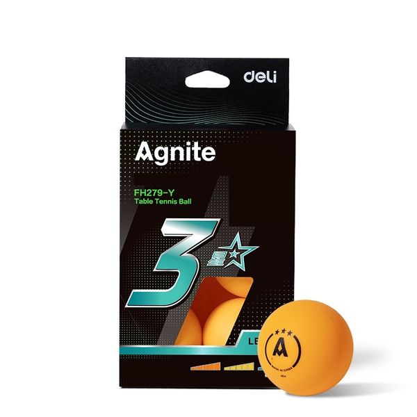 Agnite Table Tennis Ball 3 star 6 PCS Set Yellow