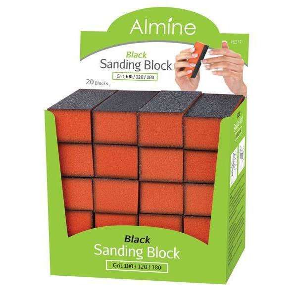 ANN05377 -Almine-Black Sanding Block Display 20Ct Grit 100/120/180 -20 Pack