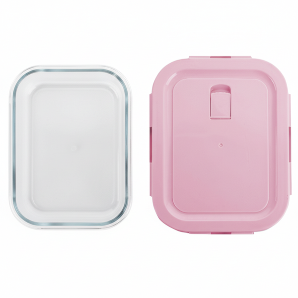 1040ml Durable &amp; Leak-Proof Glass Lunch Box - Pink