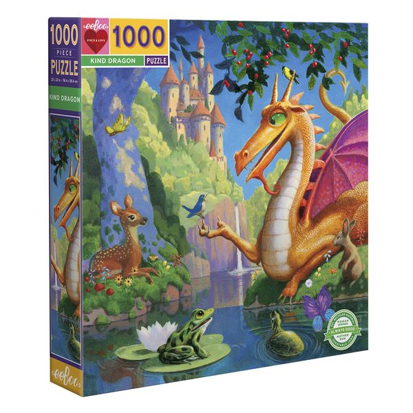 eeBoo Square Family Puzzle - Kind Dragon: 1000 Pieces