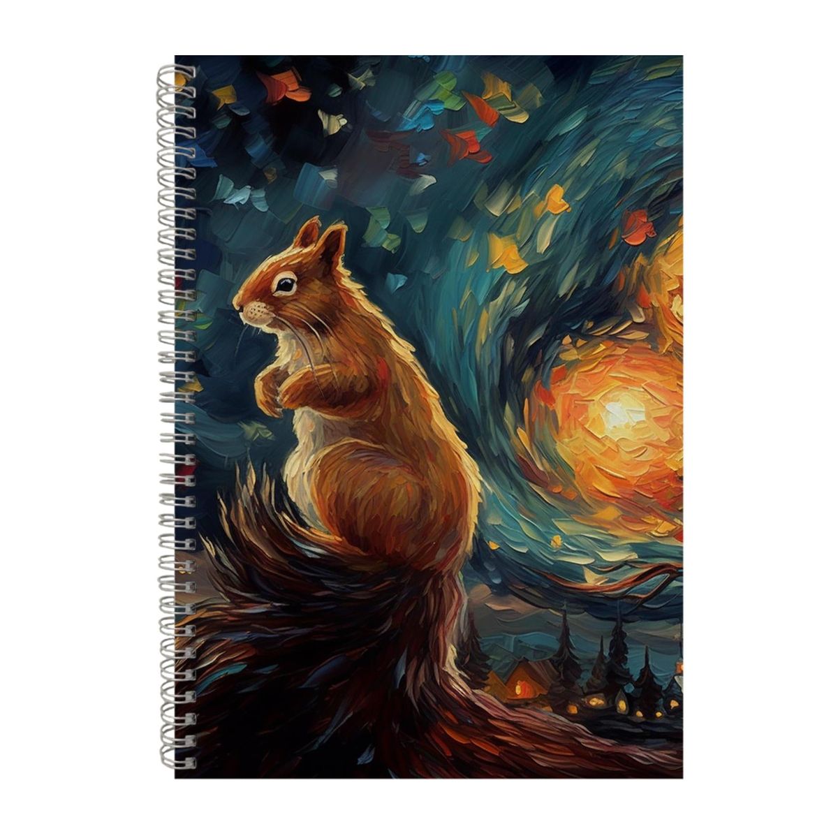 SQUIRREL Starry Night Notebook Animal Gift Idea A4 NotePad 117 Shop