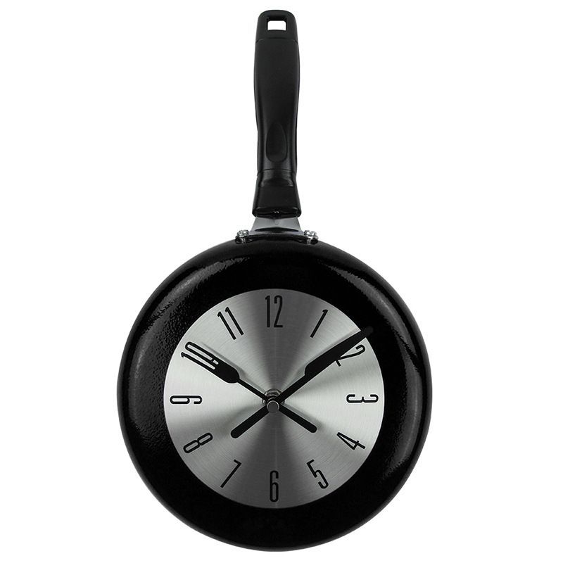 Wall Clock 8 Inch Frying Pan Watch Bedroom Living Room Kitchen Cafe ...