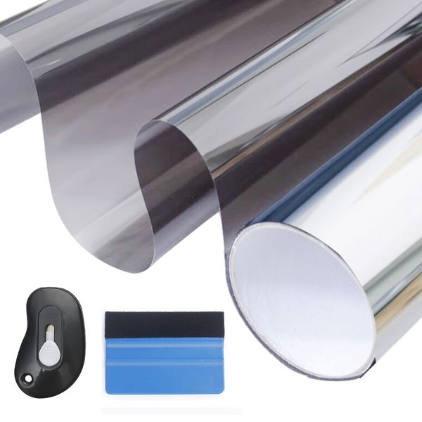 One Way Window Film Reflective Window Film Window Tint 90cm x 1m Roll - 2 Piece