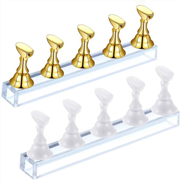 2 Sets Acrylic Nail Display Stand,Magnetic Nail Tip Practice Stand