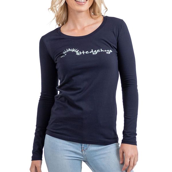 Hedgehogs-Womens-Basic Crew Ss T-Shirt-Navy