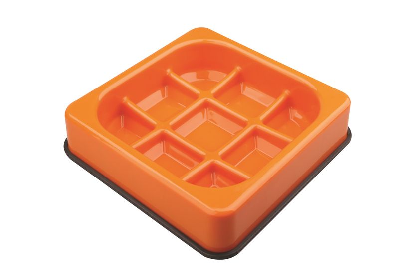 M-Pets Anti-Scoff Waffle Dog Bowl - Orange