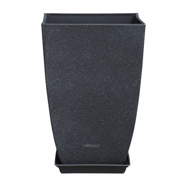 Heartdeco Imitation Cement Square Tall Pot Planter 40cm