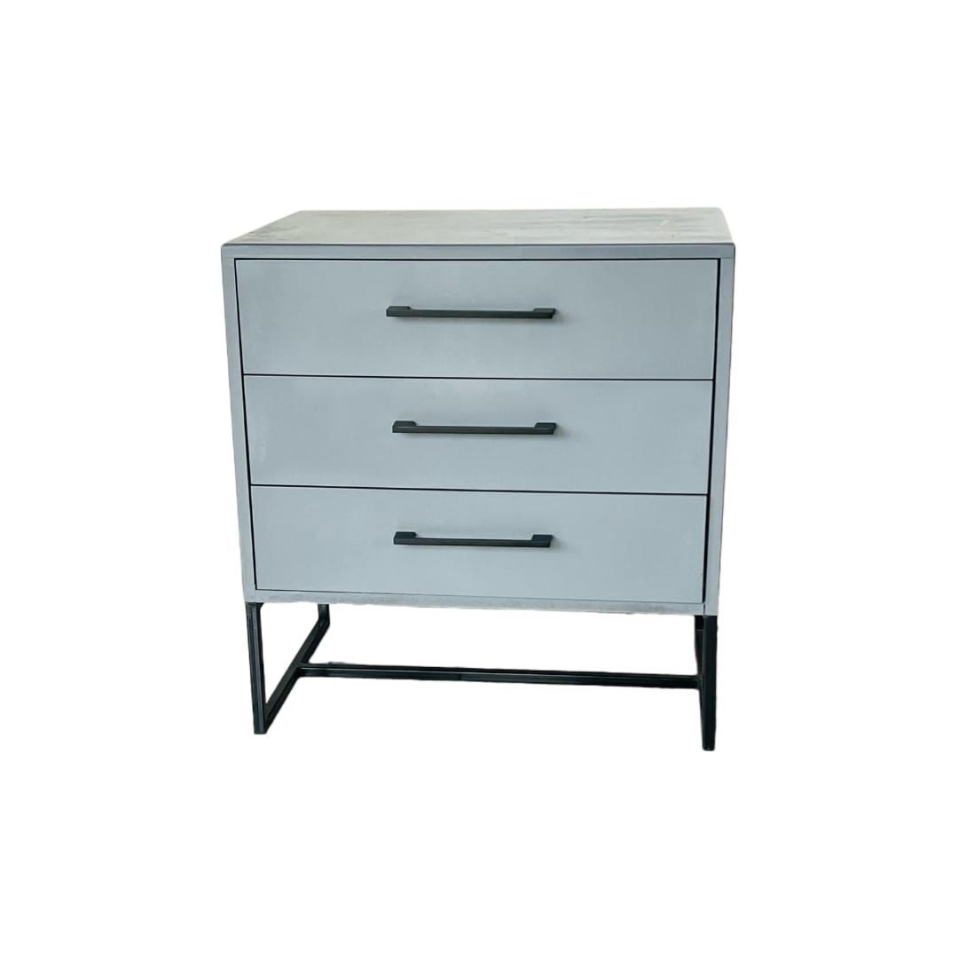 Large Grey Rectangular Storage Nightstand