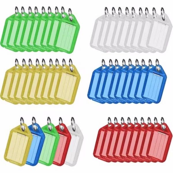 A pack of 50 key labels, plastic, labels, multi-color