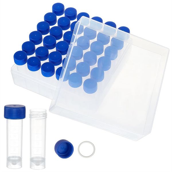 36 Pcs 5Ml Cryo Tubes Plastic Vials with Screw Caps for Lab Supplies
