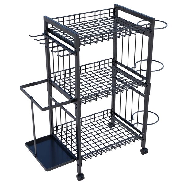 Sport Heavy Duty Three Tier Basketball Storage Rack With Wheels - 81cm