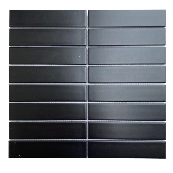 Decor Tiles -Glazed Mosaic Strip Black