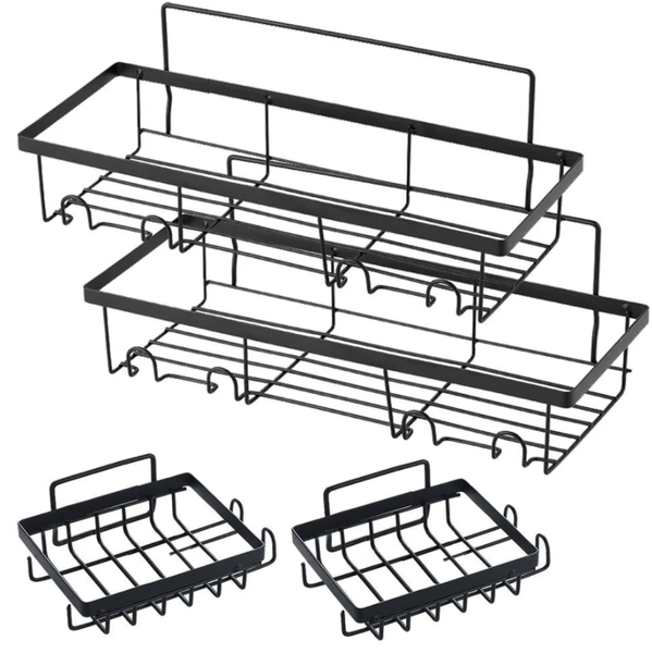 Maisonware Stainless Steel Self-Adhesive Shower Caddy Organiser, Set of 4