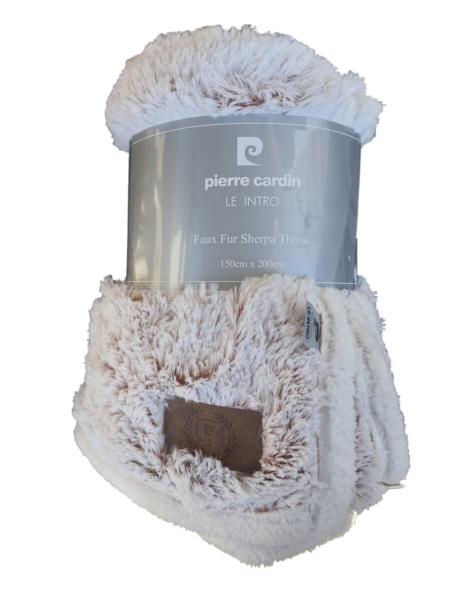 Light Brown/White Faux Fur Sherpa Throw/Blanket 150x200cm Shop