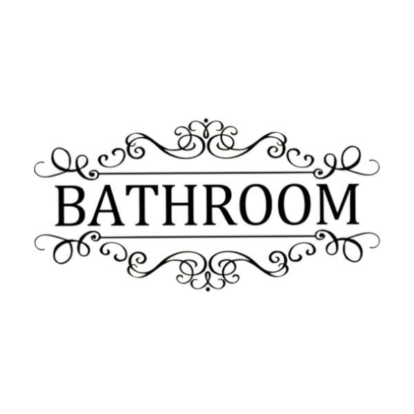 Self-Adhesive Bathroom Letter Print Door Decoration Wall Art