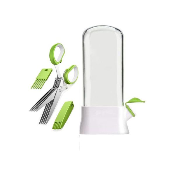 Herb Savor Pods &amp; Scissor Set Refrigerator Fresh Keeper for Herbs 2pcs