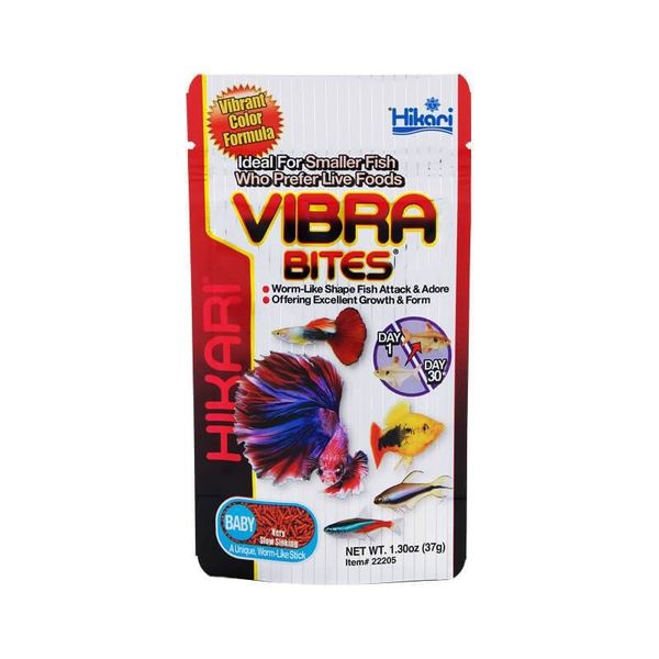Hikari Vibra Bites Baby Bloodworm Shaped Pellets 37g