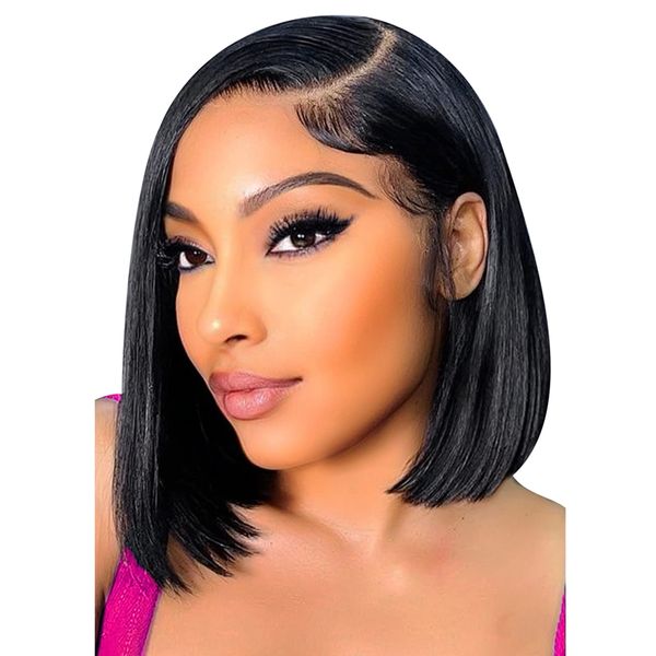 Golden Perfect Straight Bob Wig-13x4 Lace Front Brazilian Hair No Glue 10