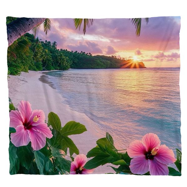 Sun and Sea Light Weight Fleece Blanket