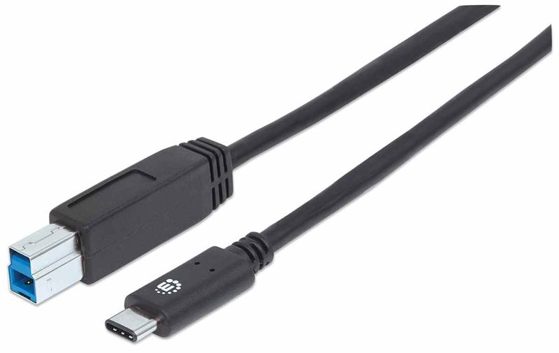 Manhattan USB 3.1 Gen3 Cable-Type -C Male/Type-B Male-1m 3A Black
