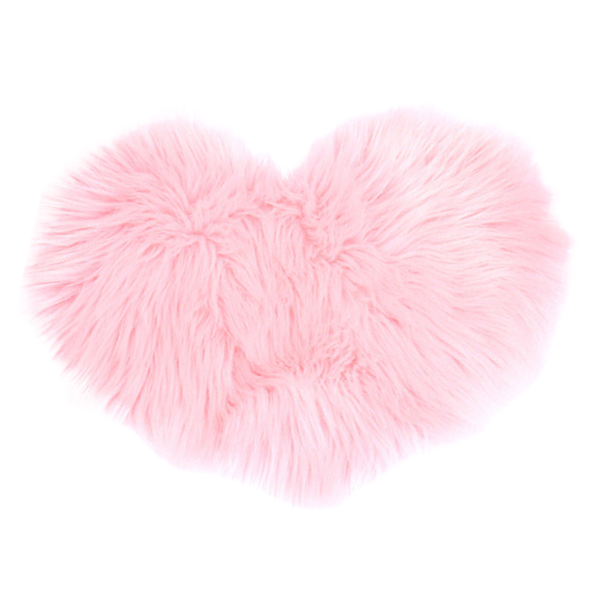 Heart-Shaped Soft Plush Cosmetic Manicure Mat - Pink