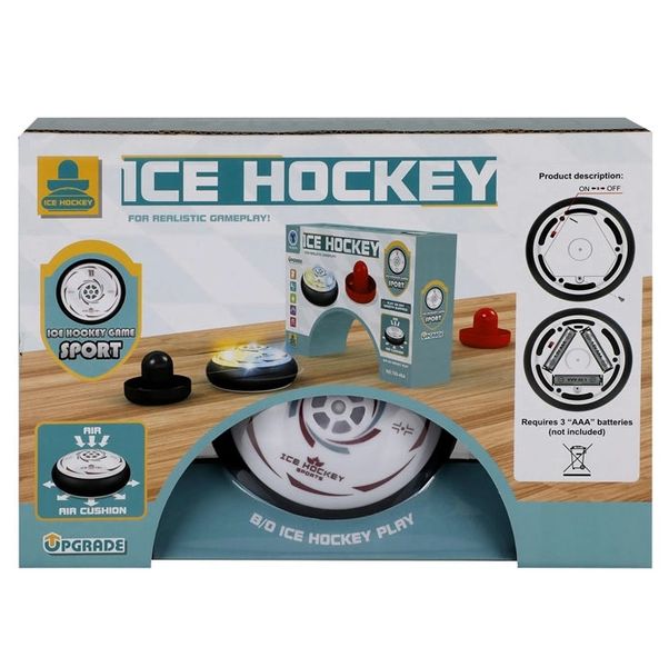 Battery Operated Air Powered Ice Hockey Puck &amp; 2 Paddles