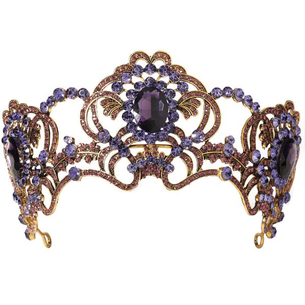 Olive Tree - Rhinestone Crystal Styled Tiara 2906 - Bridal/Formal - Purple