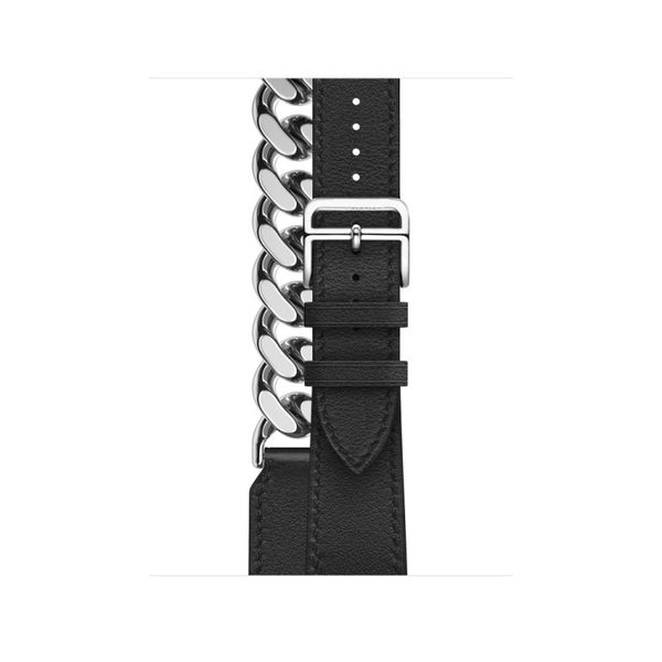 Leather Stainless Steel Loop Strap Band for Apple Watch 38mm / 40mm / 41mm