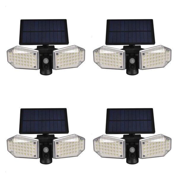 Solar Wall Spot Light With Motion Sensor - 4 Pack
