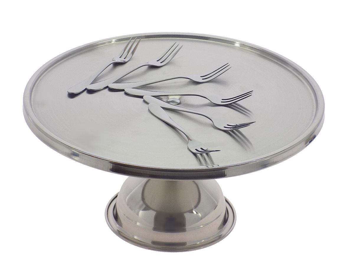 Elegant Cake Stand Steel and 6 Cake Forks Combo Buy Online in South
