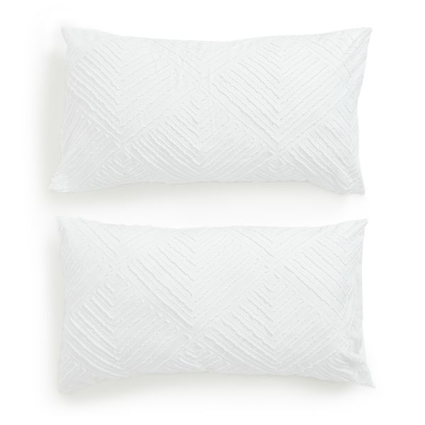 George &amp; Mason - Tufted Diamond 2 Pack Pillowcases - King Size