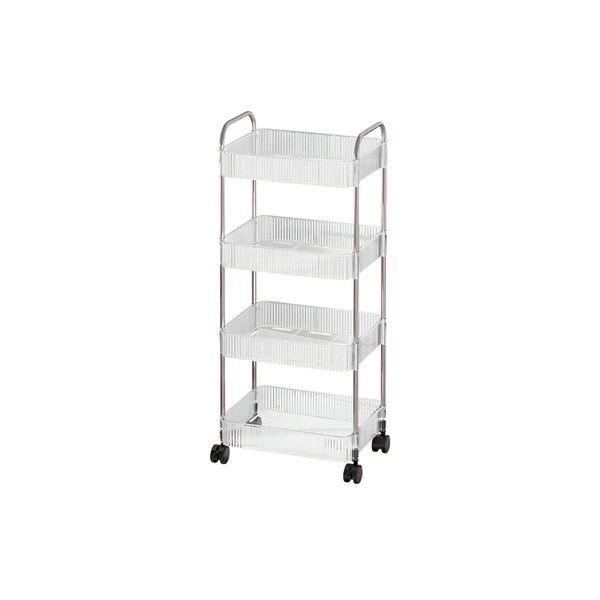 4-Tier Transparent Acrylic Storage Trolley With Wheels