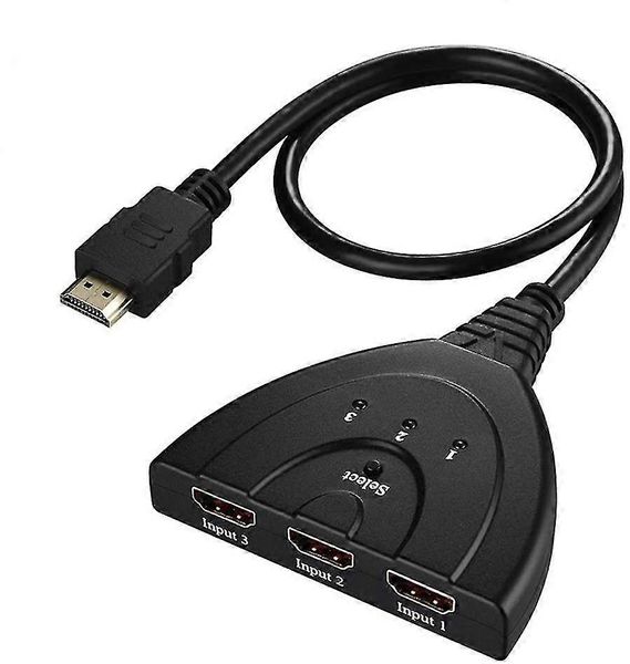 Switch,hdmi Pigtail Switch Splitter 3 In 1 Out With High Speed Pigtail Cable 3 Ports Auto Switcher Hub To Expand Your